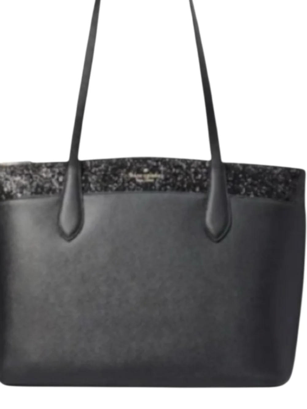 Kate Spade NWT Black Glitter Tote Bag & Matching Cosmetic Pouch Set